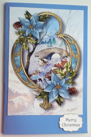 Christmas Golden Frame - The Winter Bridge A5 by Sharon Wilson