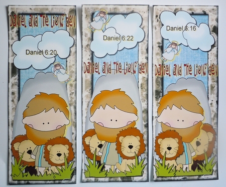 DANIEL AND THE LIONS DEN - BOOKMARKS BOOK MARK CHILDREN CHRISTIAN BIBLE by Sharon Wilson