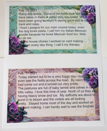 Watercolor Phoenix Asian Floral Journaling Cards Inserts by Sharon Wilson