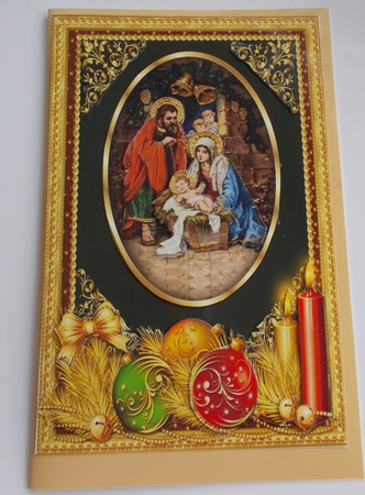 Nativity in Gold Frame Decoupage Mini Kit by Sharon Wilson