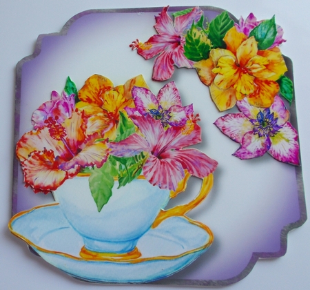 Gorgeous Hibiscus Blooms - Teacup & Saucer by Sharon Wilson