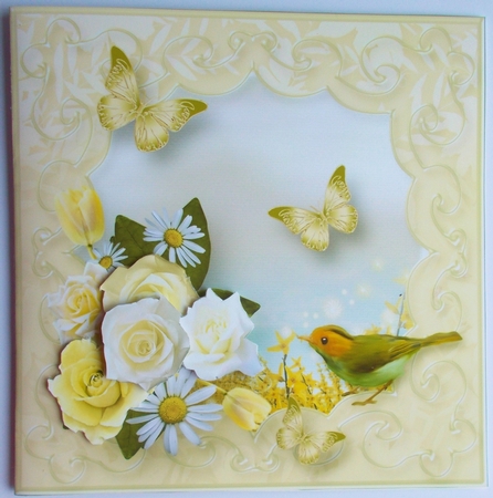 Sunshine Posy Decoupage Card Front by Sharon Wilson