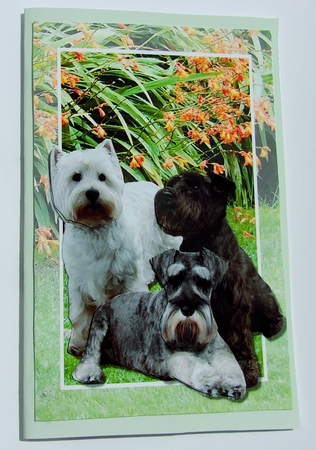 Westie & Schnauzers 3D decoupage scene by Sharon Wilson