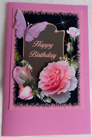 happy birthday pink roses by Sharon Wilson