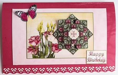 JJ PINK FLOWERS A6 TEA BAG CARD 2 by Sharon Wilson