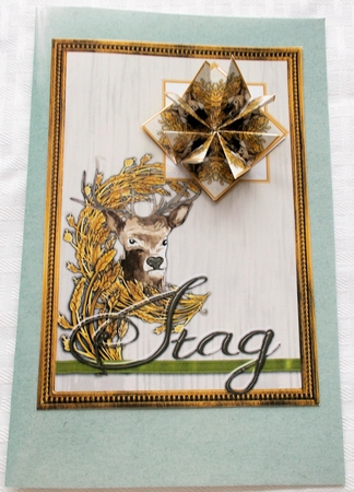JJ COUNTRY CAPERS STAG 5X7 TEA BAG CARD by Sharon Wilson
