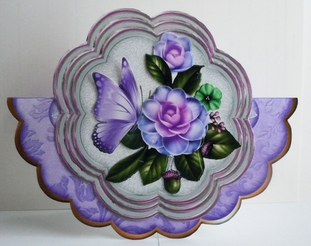 pretty lilac flowers with butterflies topper/card fronts by Sharon Wilson
