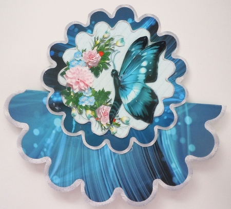 Aqua Butterfly Scallop by Sharon Wilson