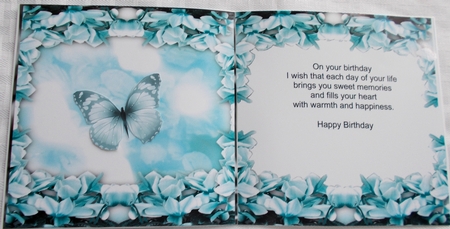 A5 background with decoupage - Turquoise Floral by Sharon Wilson