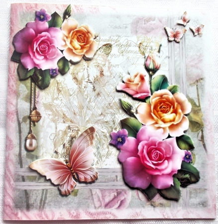 Roses And Butterflies Mini Kit 8x8 by Sharon Wilson