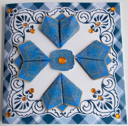 JJ CHRISTMAS BLUE AND GOLD EXTRA TEA BAG TILES by Sharon Wilson