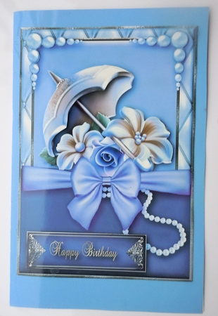 Umbrella and Flowers Card Topper 2 by Sharon Wilson