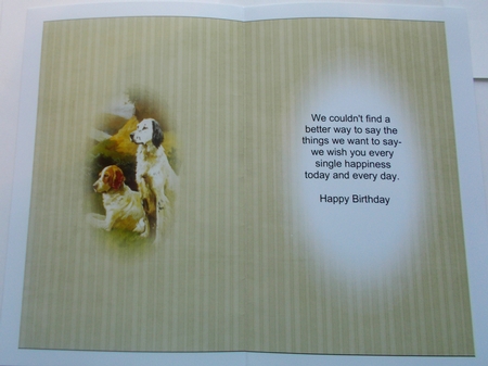 Spaniel hunting dogs sportsman hunter birthday card for men father grandfather brother insert by Sharon Wilson