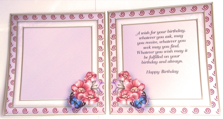 Flowers and Butterflies Decoupage Card Front - Insert by Sharon Wilson