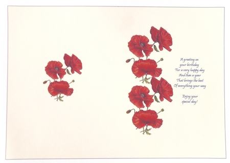 Poppies and verse insert by Sharon Wilson