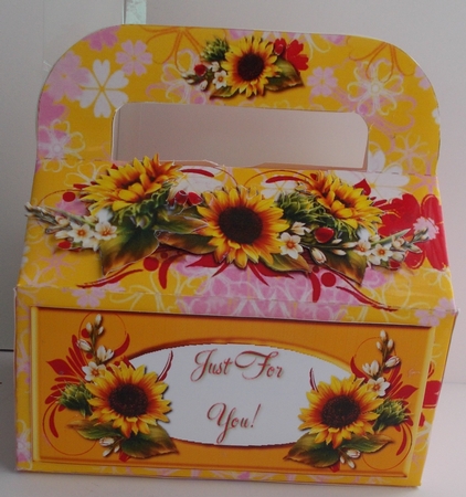 SUNFLOWERS - GABLE TOP GIFT BOX by Sharon Wilson