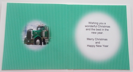 Snow Scene 7 Christmas card Quick card Card foFur men Truck Semi Lorry 18 Wheeler full insert by Sharon Wilson