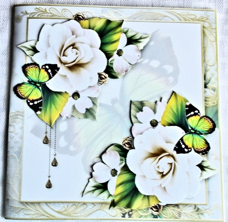 White Begonia On Marble 8x8 by Sharon Wilson