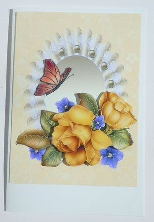 Yellow roses and Lace by Sharon Wilson