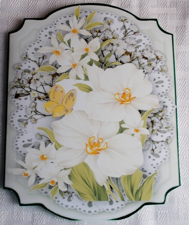 Print, Cut and Fold , White Flowers  by Sharon Wilson