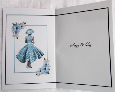 Insert For Lady in Blue with Flowers & Butterfly  by Sharon Wilson