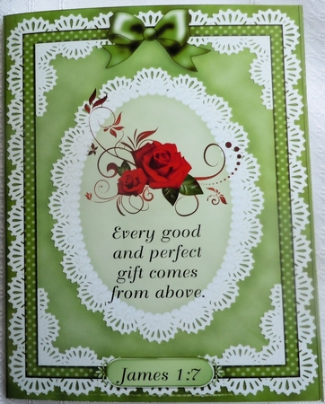 A5 Pearls, Lace and Ribbon Plain Card Base by Sharon Wilson