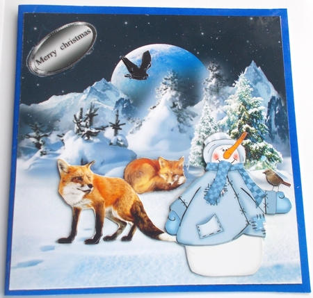 snowman and foxes by Sharon Wilson