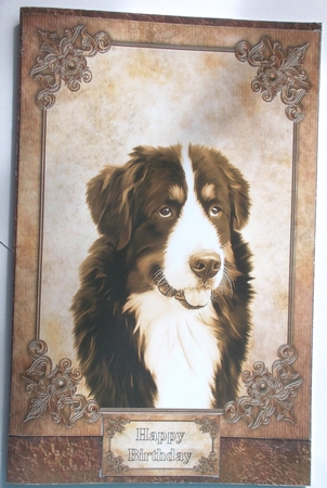 Bernese Mountain Dog Card Front, Topper & Sentiment Tags by Sharon Wilson