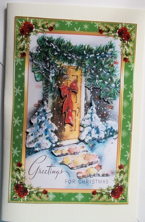 Christmas Greetings Decoupage Topper by Sharon Wilson