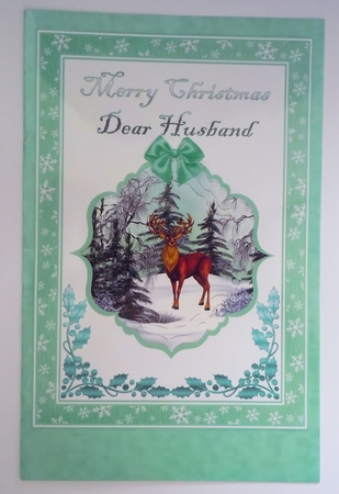 A5 deer in the snow step by step card front (Husband) by Sharon Wilson