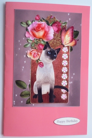 Siamese Princess Rose Topper with Decoupage by Sharon Wilson
