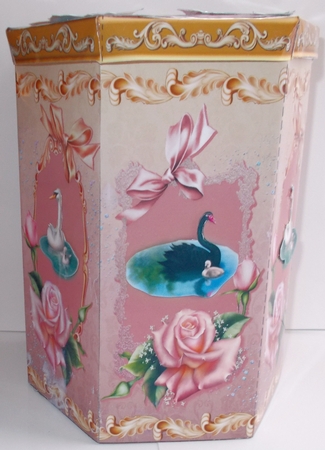 SWANS - HEXAGONAL GIFT BOX - HB 111 by Sharon Wilson