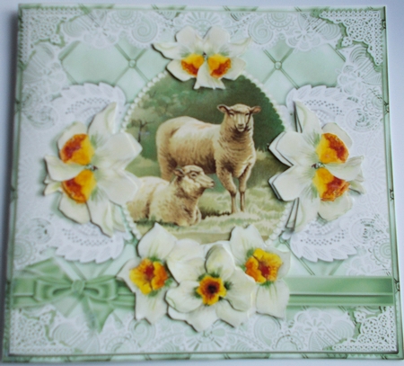 Easter Card Front with Sheep Kit-2 by Sharon Wilson