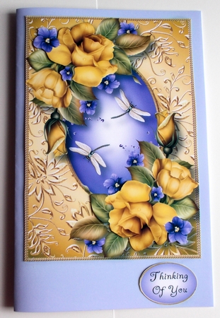 Gilded Frame & Yellow Roses A5 by Sharon Wilson