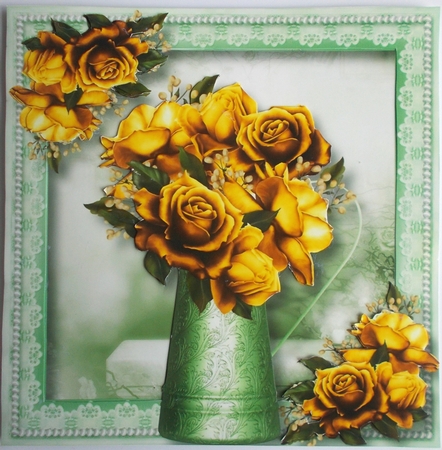 Yellow Pretty Roses Water Jug by Sharon Wilson