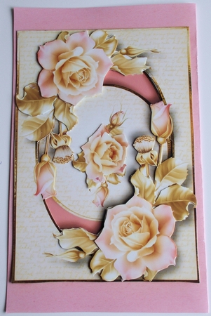 Centre Circle Golden Pink Roses by Sharon Wilson