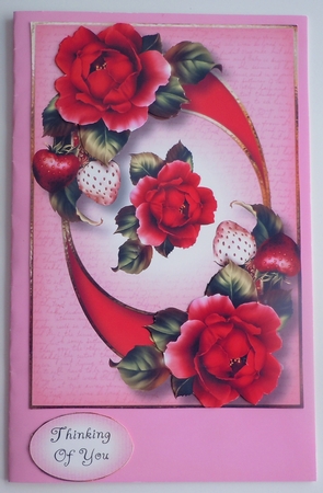 Centre Circle Strawberry Roses A5 by Sharon Wilson