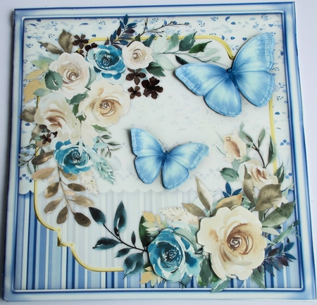 Vintage Roses and Butterflys 4 by Sharon Wilson