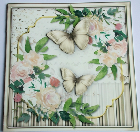 Vintage Roses and Butterflys 6 by Sharon Wilson