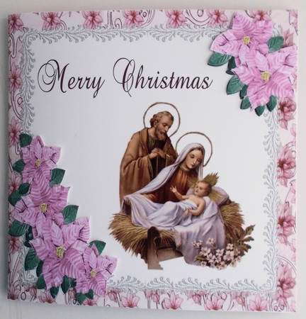 Poinsettia Christmas Spread Pink by Sharon Wilson