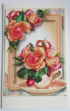 Teacup, Saucer & Flowers - Persian Roses by Sharon Wilson