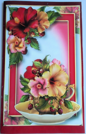 Teacup, Saucer & Flowers - Hibiscus by Sharon Wilson