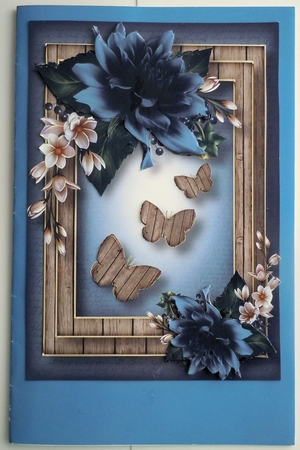 Dahlia Butterfly Trio - Midnight Blue by Sharon Wilson