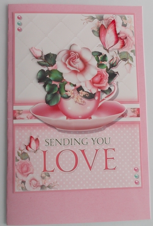 5 x 7 PINK FLORAL INSERTS FEMALE RELATIVE BIRTHDAYS by Sharon Wilson
