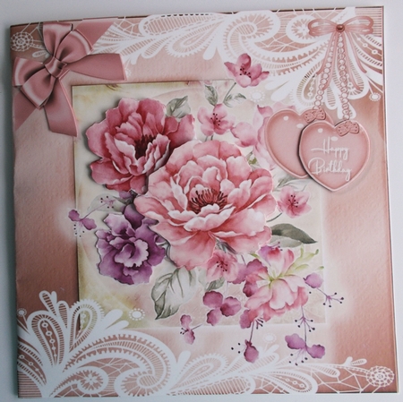 Ribbons, Bows, Lace and Flowers a Ladies Dream Card Topper by Sharon Wilson