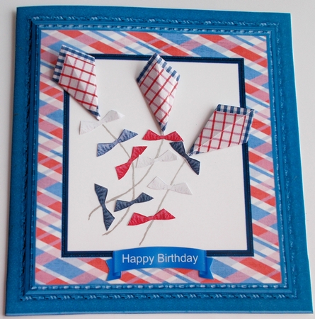 Red and Blue Checked Tea Bag Tiles by Sharon Wilson