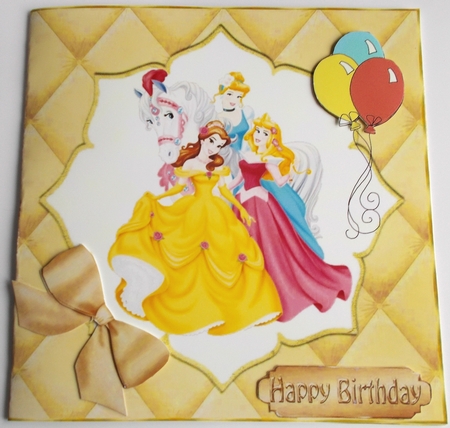 Pretty quilted effect card front in gold 8x8 by Sharon Wilson