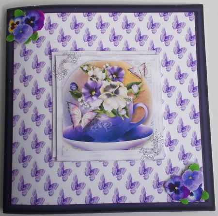 pretty purple butterflies (small white background) backing paper by Sharon Wilson
