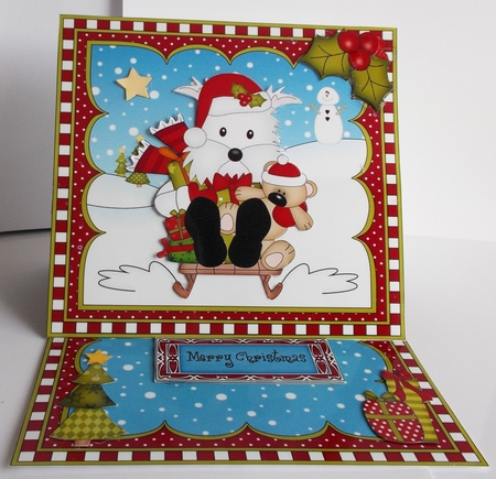 3D Easel Card Mini Kit - Little Westie Dog by Sharon Wilson