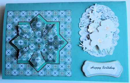 A4 Single Sheet of Small Teabag Squares with Card Topper; Design 18 by Sharon Wilson